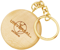 Round Natural Wood Keychain