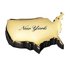 Gold USA Map Paperweight DISCONTINUED