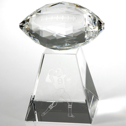 Optical Faceted Football w/ Tall Base (Large)