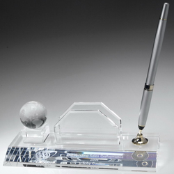 Optical Globe Theme Card Holder with Pen Set