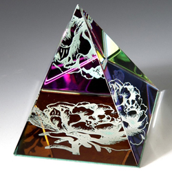 Optical Rainbow Colored Pyramid (Large)