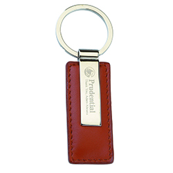 Silver Trim/Leatherette Keychain