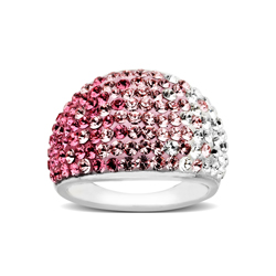 Sterling Silver Luminesse Pink Crystal Dome Ring