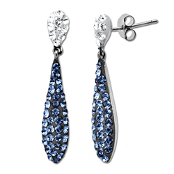 Sterling Silver Tanzanite Crystal Earrings