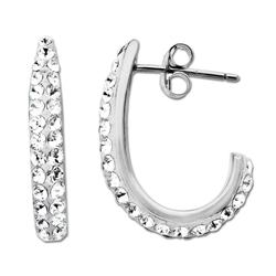 Sterling Silver Clear Luminesse Crystal Hoop Earrings