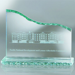 Jade Pearl Edge Horizontal Wave Award (Medium)