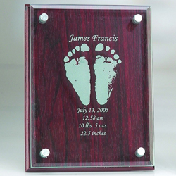 Rosewood Finish Plaque w/ Glass: 10' x 12'