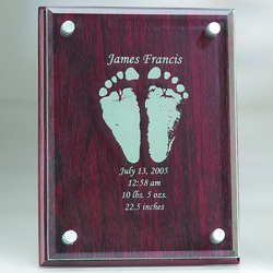 Rosewood Finish Plaque w/ Glass: 6' x 8'