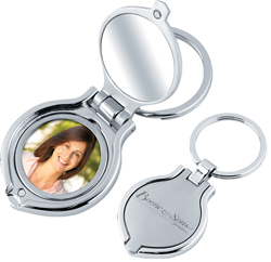 Round Photo Frame/Mirror Keychain