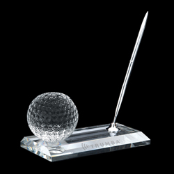 Crystal Ball Pen Stand Set (Golf)