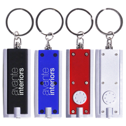 Rectangular LED Flashlight Key Chain