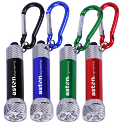 Aluminum Barrel LED Flashlight Carabiner Key Chain