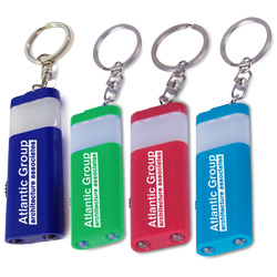 Dual Bulb Bright White LED Flashlight Key Chain