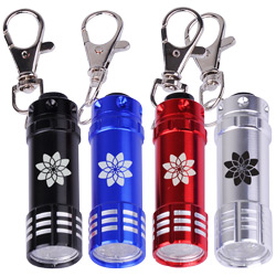 Aluminum Barrel Tri-Bulb LED Flashlight Key Chain