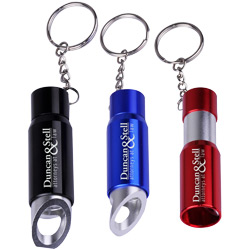 Aluminum Barrel LED Flashlight with Retractable Bottle Opener