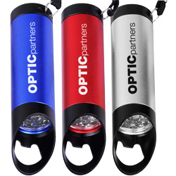 Aluminum Barrel LED Flashlight w/ Bottle Opener Key Chain