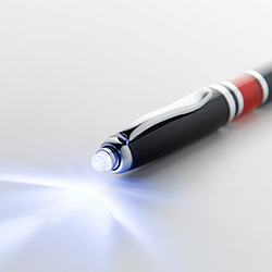Executive LED light Brass pen with designer agate center band