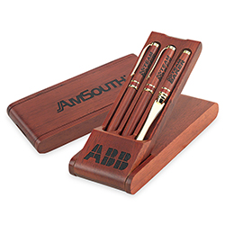 Wooden Three Pens Box Rosewood