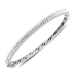 Sterling Silver Clear Crystal Bangle