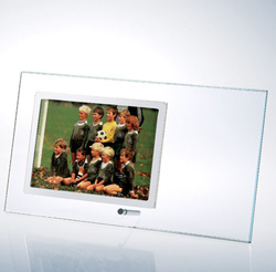 Starfire Horizontal  Stainless Photo Frame w/ silver pole