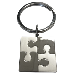 Two-Tone Nickel Puzzle Keychain