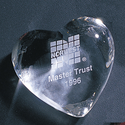 Clear Heart Paperweight