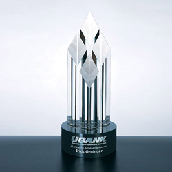 Executive Diamond Award with Black Round Base Medium