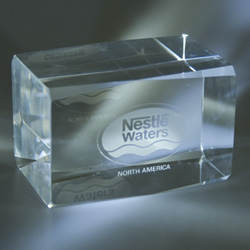 Optical Crystal Retangle/Beveled Edge Paper Weight