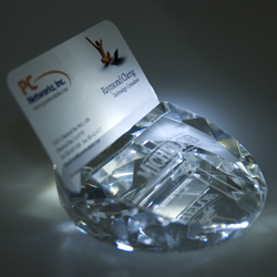 Optical Crystal Business Card Holder, paperweight