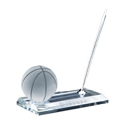 Crystal Ball Pen Stand Set (Basketball)
