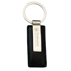 Silver Trim/Leatherette Keychain