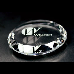 Round Flat Crystal Paper Weight