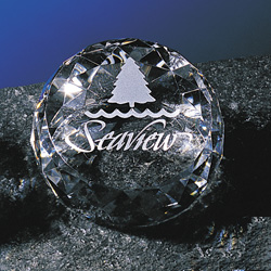 Round Crystal Paper Weight