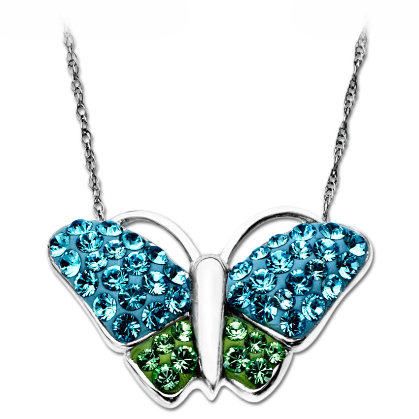 Butterfly with Blue Stones Sublimation Necklace – HTVMAX