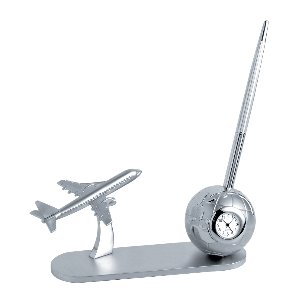 Metal Airplane Pen Holder and Globe Clock Discontinued. Clocks